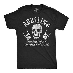 Mens Funny T Shirts Adulting Some Days I Rock It Sarcastic Tee For Men